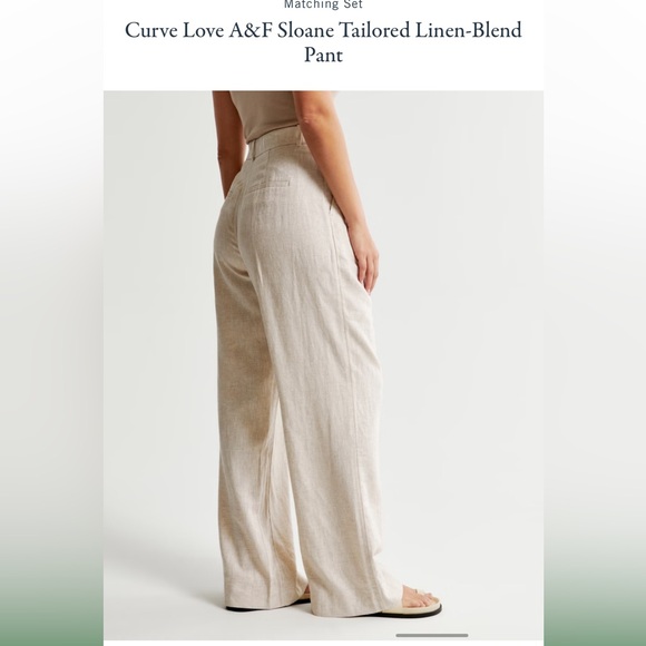 Abercrombie Curve Love A&F Sloane Tailored Linen-Blend Pant - like NEW! - Picture 2 of 6